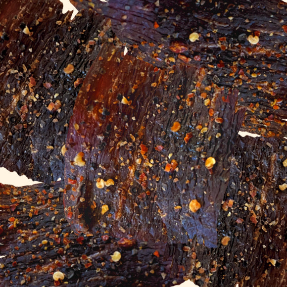 Spicy crispy beef jerky from Hawaii infused with red and black peppers for a bold and hot flavor. These Jerky Crisps are made with premium quality beef and are keto-friendly and high in protein, which makes a healthy on-the-go snack.